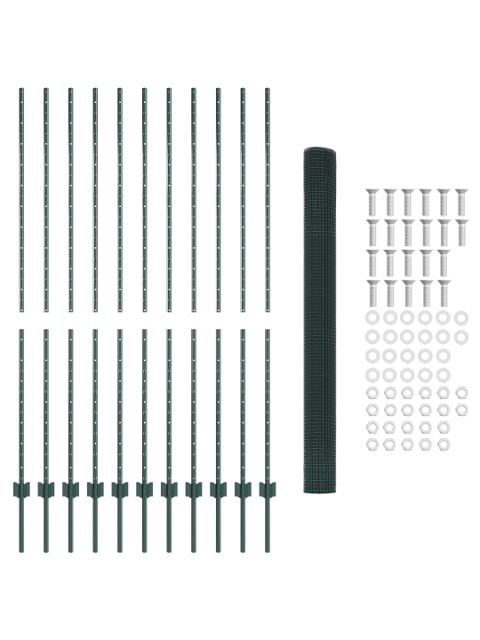 Aiatarvikute komplekt 2 tk roheline metall 25 x 1.5 m