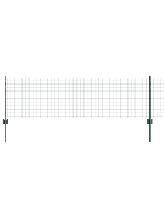 Keeratud traadi aed koos 22 u-postiga roheline 0.6x50 m teras