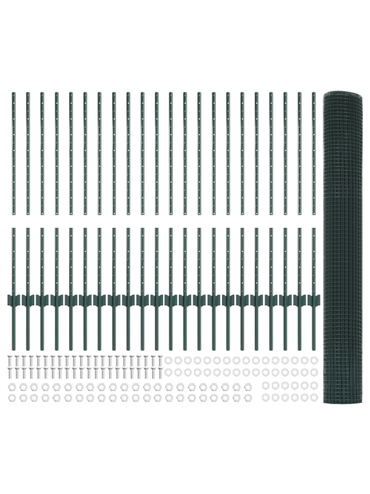Keermestatud traaditaraga 22 u posti roheline 1x50 m teras