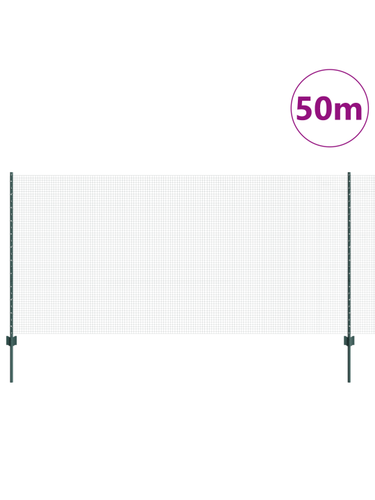 Keeritatud traat aed 22 u postiga roheline 1.2x50 m teras