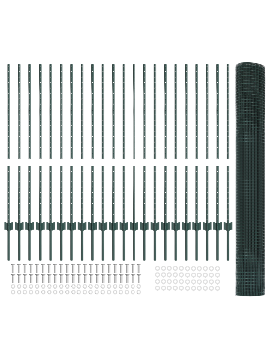 Keermestatud traadi aed 22 u-postiga roheline 1.2x50 m teras