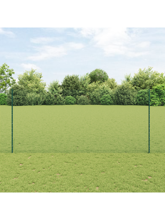 Keermestatud traat aed 22 u postidega roheline 1.4x50 m teras
