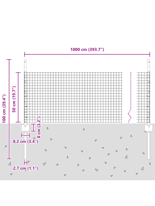 Kana traadi aed 2 tk komplekt hall tsingitud metall