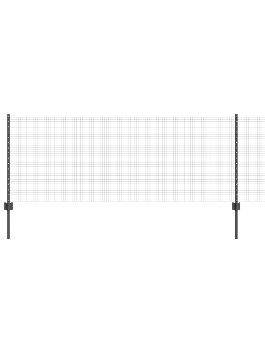 Keevitatud aed 5 u postiga hall 0.8x10 m teras
