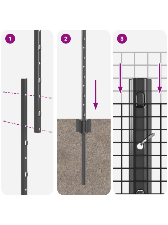Keevitatud traataed 10 u posti hall 1.4x10 m terasest