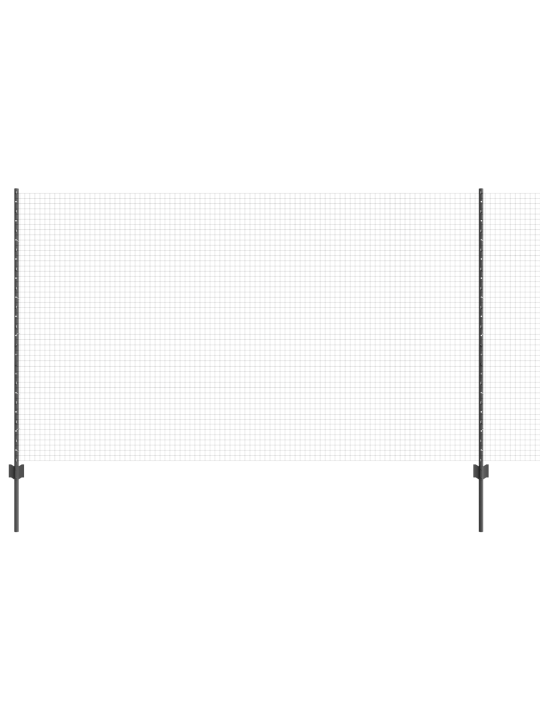Keevitatud traadi aed koos 10 u-postiga hall 1.4x10 m teras