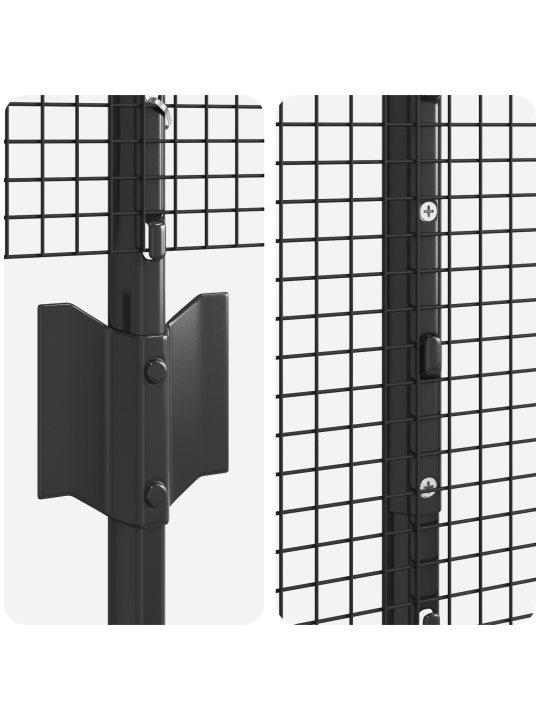 Keevitatud traat aed koos 10 u postiga hall 1.6x10 m teras