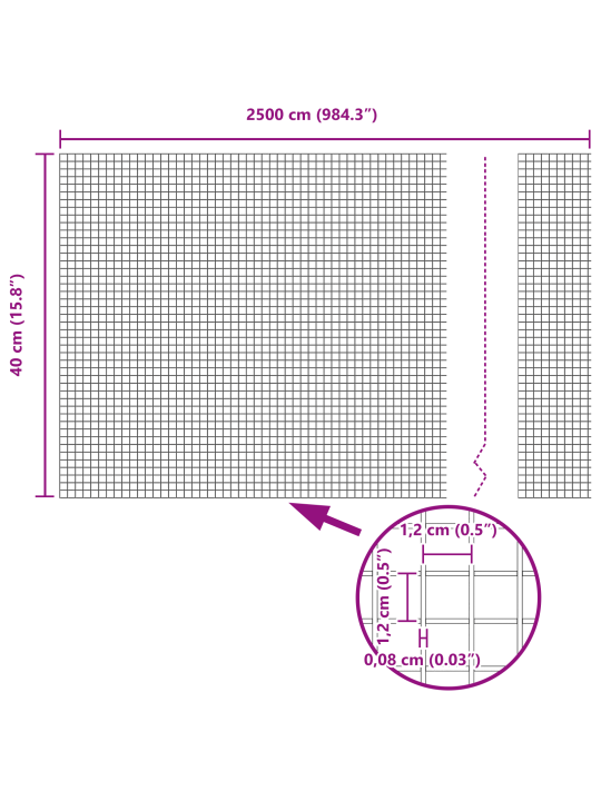 Keermestatud traaf koos 11 u-postiga hall 0.4x25 m teras