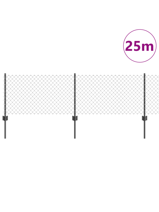 Keevitatud traataed koos 11 u postiga hall 0.4x25 m teras
