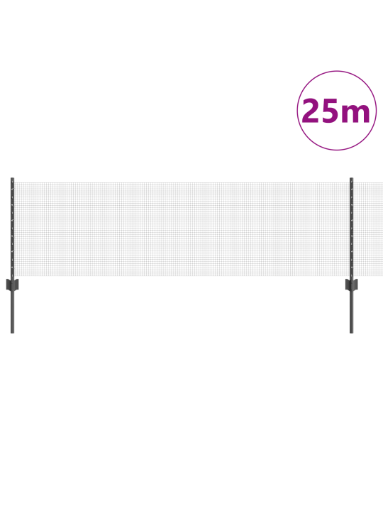 Keeratud traadi aed koos 11 u postiga hall 0.6x25 m teras