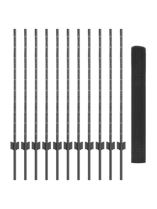 Kana traadi aed 2-tk komplekt hall metall, pvc-kaetud traad