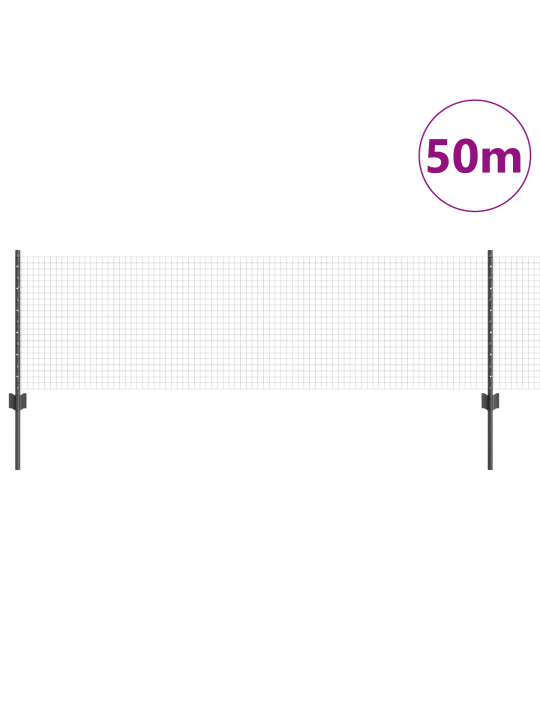 Hall keevitatud traadiai koos 22 postiga 0.6x50 m teras