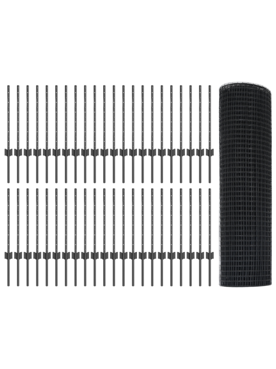 Keermestatud traadi aed 44 u postiga hall 0.6x100 m teras