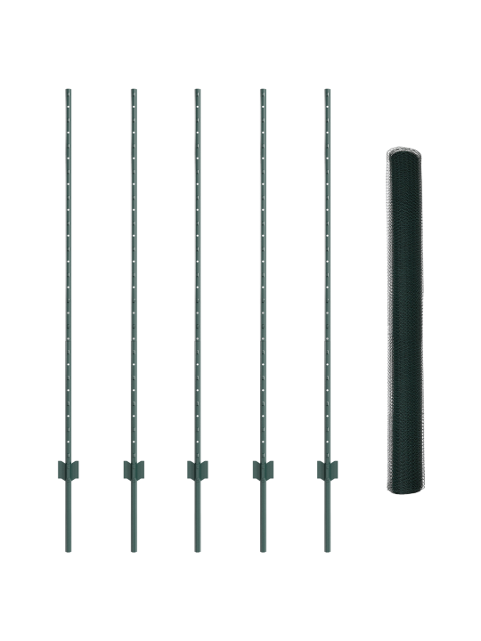 Aiapostid 5 tk u-kanal roheline 140 cm teras