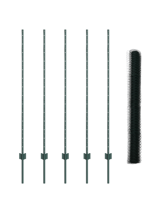 Aia postid 5 tk u-kanal roheline 140 cm teras