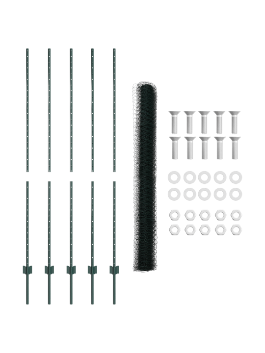 Aiapostid 5 tk u-kanal roheline 160 cm teras