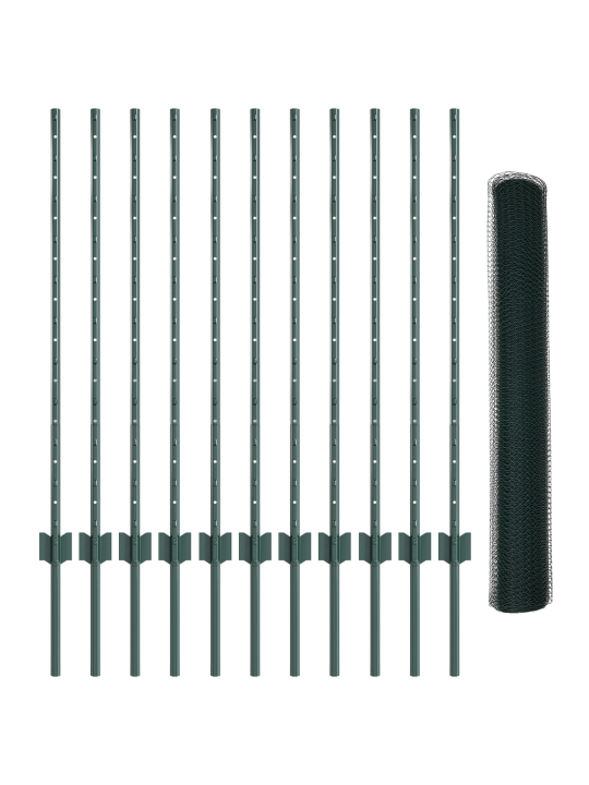 Aed 2 komplekti roheline metall, plast 25 x 1 m aed vastupidav