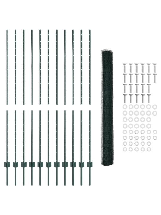 Aiapostid 11 tk u-kanal roheline 160 cm teras