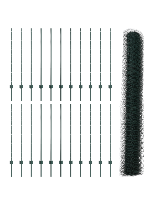 Aiapostid 11 tk u-kanal roheline 120 cm teras