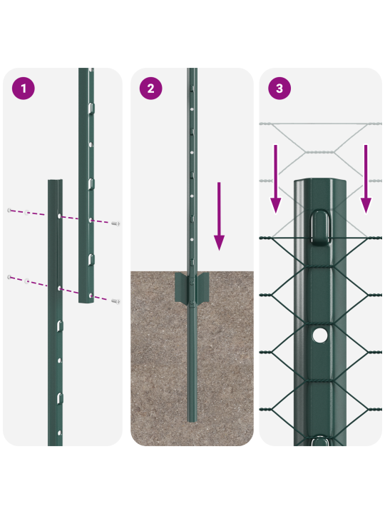 Aiatooted 11 tk u-kanal roheline 140 cm teras