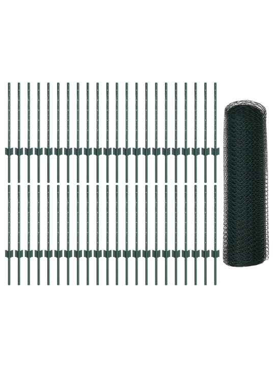 Aiatugipostid 11 tk u-kanal roheline 60 cm teras