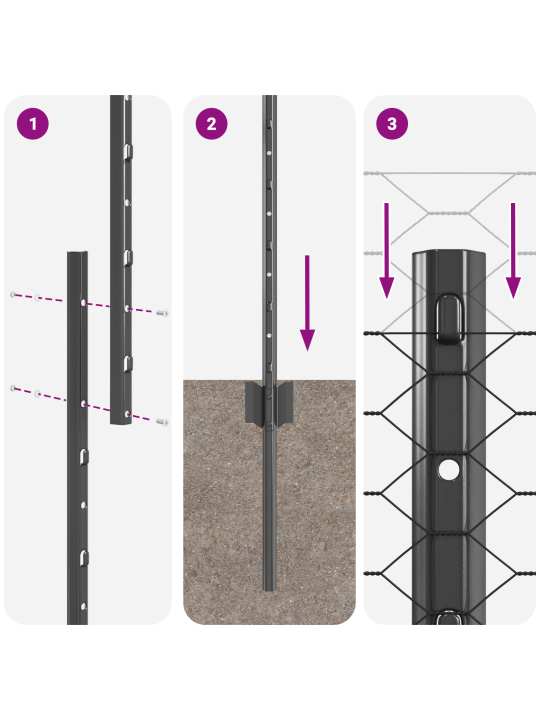 Aiapostid 10 tk u-kanal hall 120 cm teras