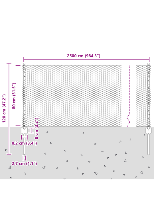 Aiapostid 11 tk u-kanal hall 80 cm teras