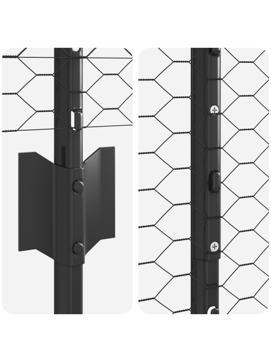 Galvaniseeritud terasest aia aed 2 tk hall galvaniseeritud teras