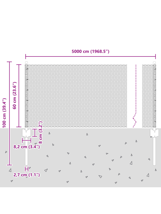 Aia postid 11 tk u-kanal hall 60 cm teras