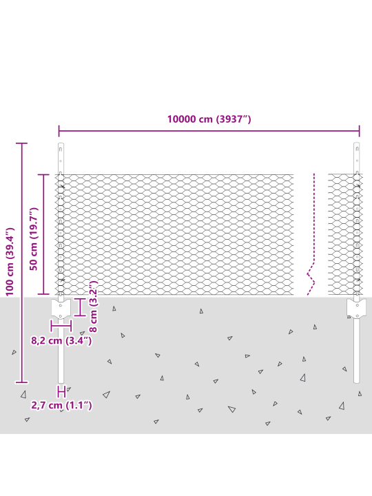 Aiapostid 11 tk u-kanal hall 60 cm teras