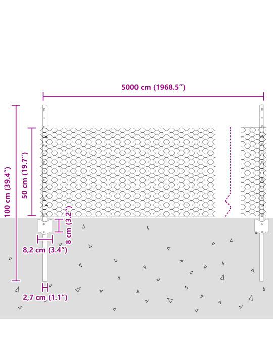 Aiapostid 11 tk u-sööst 60 cm kuumtsink teras