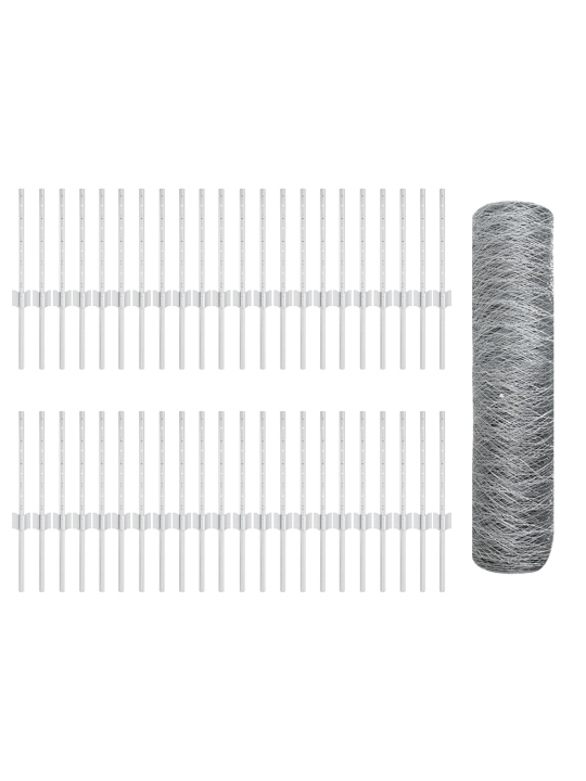 Aiatoolide postide komplekt 11 tk u-kanal 40 cm tsingitud teras
