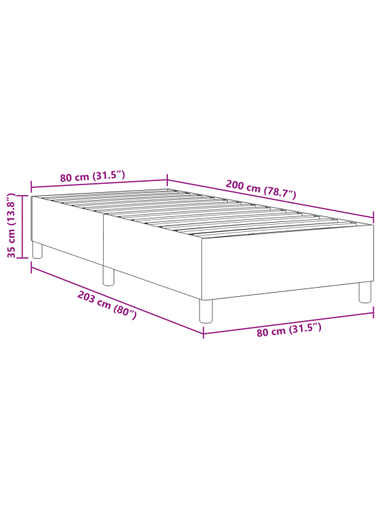 Box spring voodi hele roheline hall 80x200 cm corduroy kangas