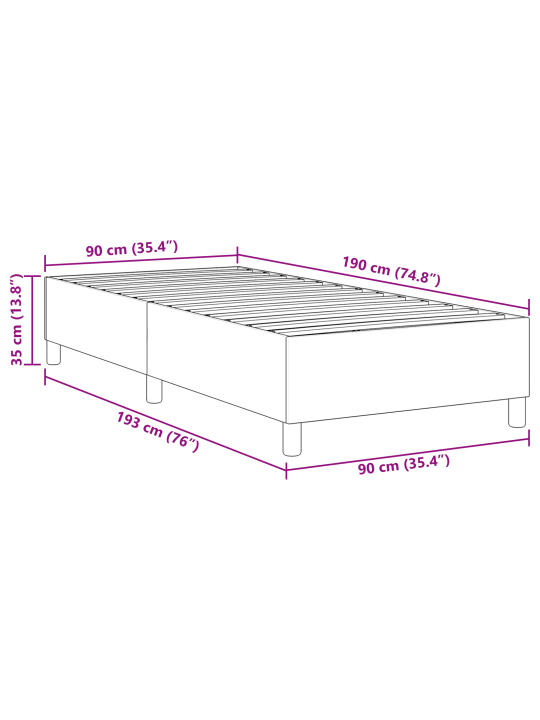 Üksik box spring voodi kreemjas korduroo kangas