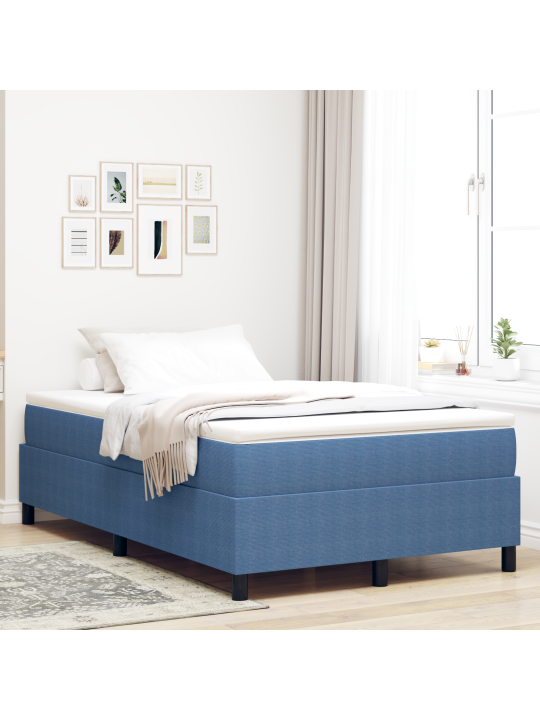 Box spring voodi sinine väike kaheinimesevoodi kortsriie