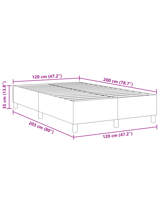 Box spring voodi kreemjas 120x200 cm teksariidest