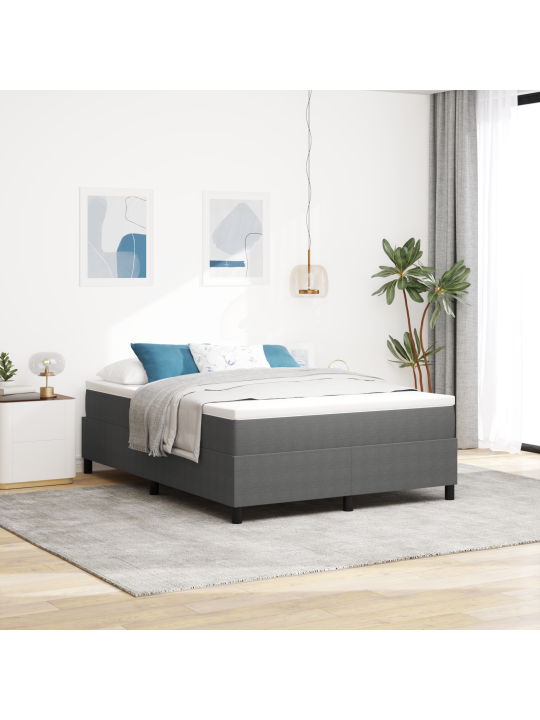 Box spring voodi helehall 140x200 cm korduurkangas