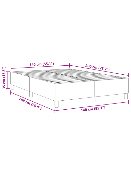 Box spring voodi helehall 140x200 cm corduroy kangas