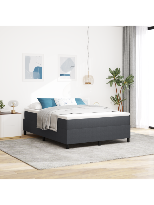 Box spring voodi tumedas hallis 160x200 cm korduurkangas