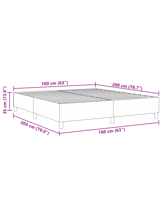 Box spring voodi tumedas hallis 160x200 cm korduurkangas