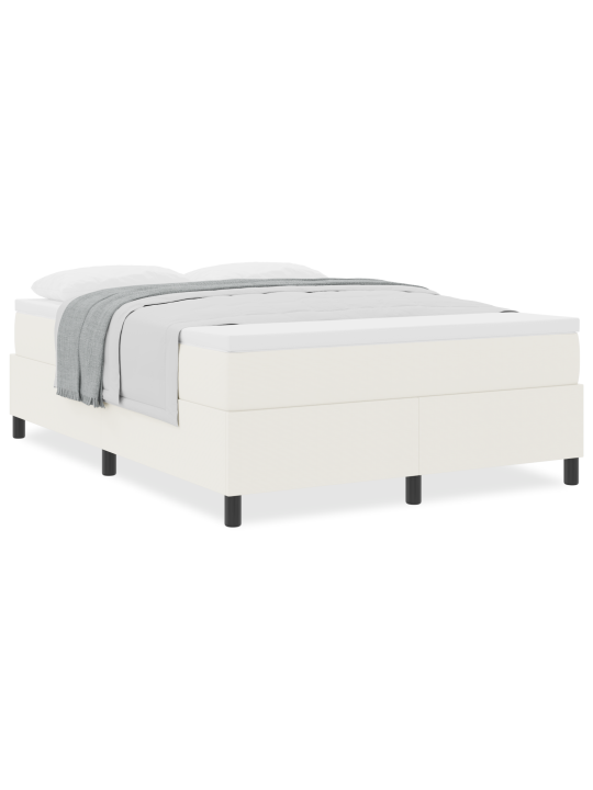 Box spring voodi koos madratsiga kreem 160x200 cm kantšuki kangas