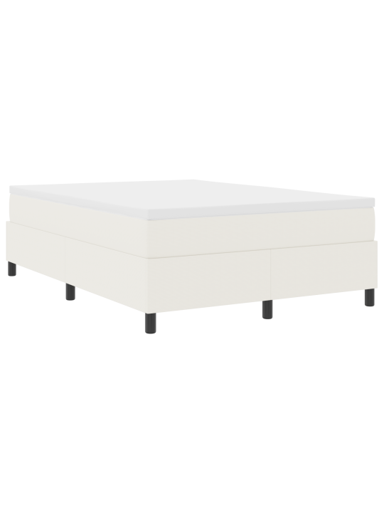 Box spring voodi koos madratsiga kreem 160x200 cm kantšuki kangas