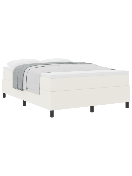 Box spring voodi koos madratsiga kreem 160x200 cm kantšuki kangas