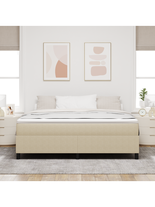 Kastpringi voodi koos madratsiga beež 180x200 cm kirjustatud kangas