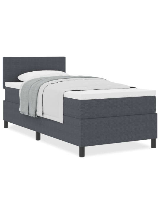 Box spring voodi koos madratsiga tumehall 80x200 cm sametkangas