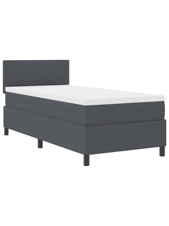 Box spring voodi koos madratsiga tumehall 80x200 cm sametkangas