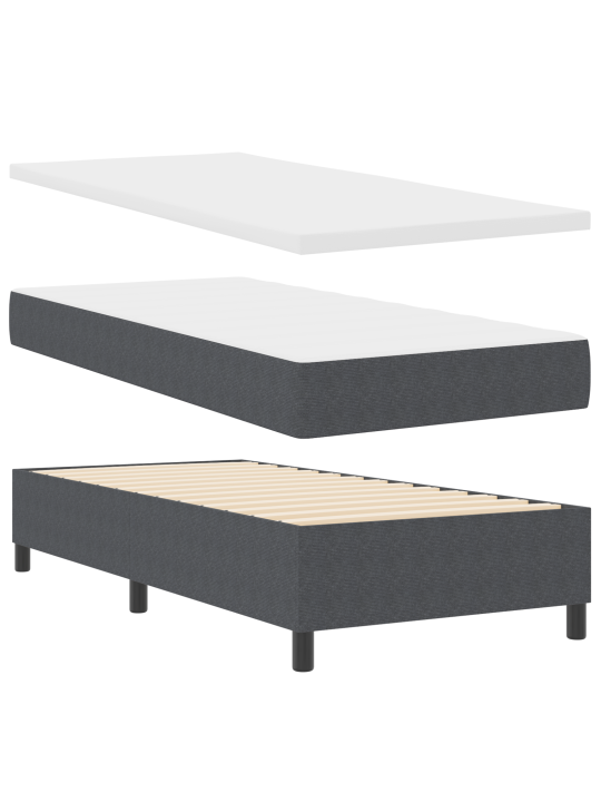 Box spring voodi koos madratsiga tumehall 80x200 cm sametkangas