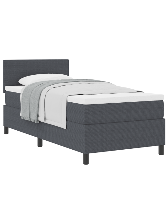 Box spring voodi koos madratsiga tumehall 80x200 cm sametkangas