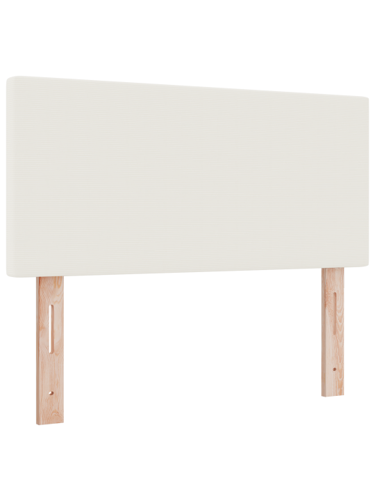 Kastipõhine voodi koos madratsiga kreem 90x200 cm puuvillane kangas