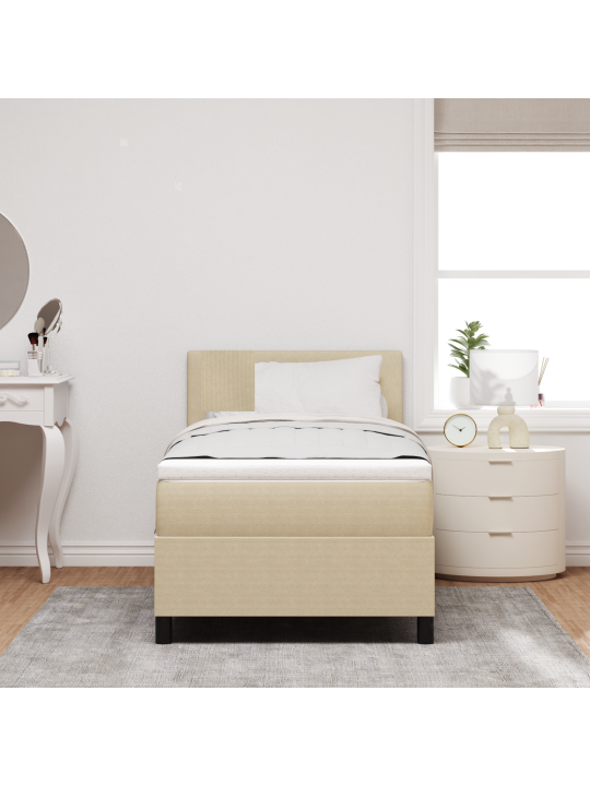 Peadivaani voodi madratsi värviga beež 90x200 cm koodri kangas